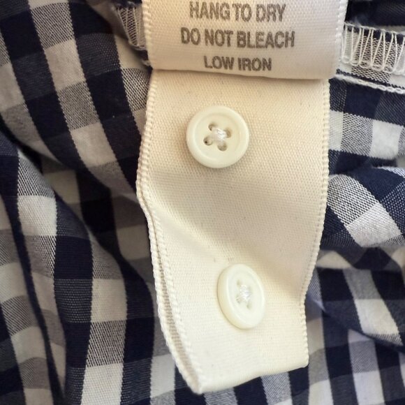 Twik by Simons Top Size XS Button Down Black Gingham Peter Pan White Collar - Picture 12 of 13